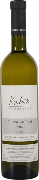 Rulandské šedé 2020, classic, zemské, Vinařství Kubík 