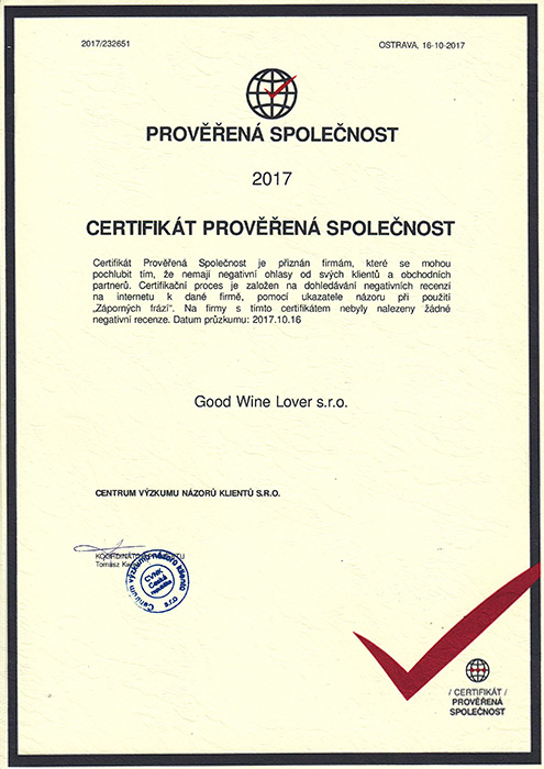 Certifikát 2017